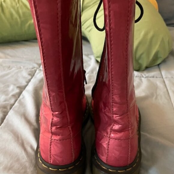 RARE Doc Martens Pink Combat Boots Double Zipper Lace Size 37 6 GUC - Picture 8 of 8